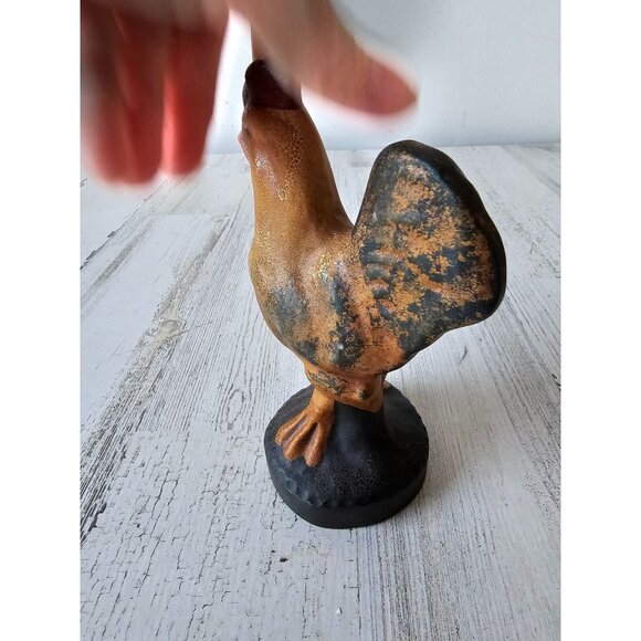 Vintage terracotta shabby chic rooster chicken folk art country decor porcelain? - Picture 4 of 7